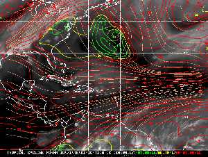 Météo tropicale : Carte des vents de cisaillement.