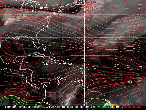 Météo tropicale : Carte des vents de cisaillement.