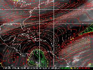 Météo tropicale : Carte des vents de cisaillement.