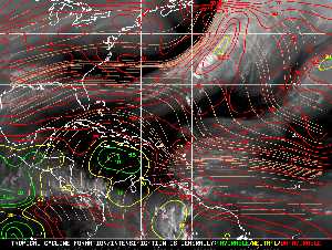 Météo tropicale : Carte des vents de cisaillement.