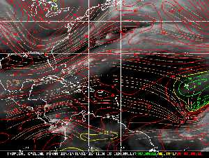 Météo tropicale : Carte des vents de cisaillement.