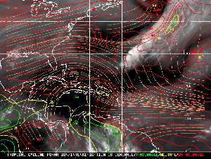 Météo tropicale : Carte des vents de cisaillement.