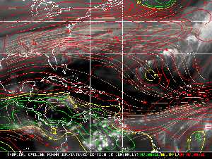 Météo tropicale : Carte des vents de cisaillement.