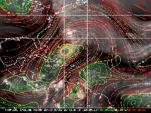 Météo tropicale : Carte des vents de cisaillement.