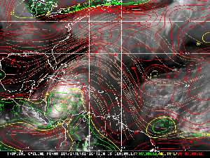 Météo tropicale : Carte des vents de cisaillement.