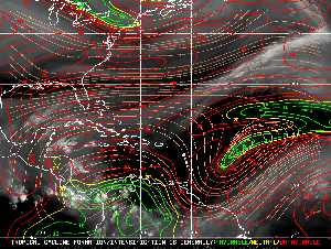 Météo tropicale : Carte des vents de cisaillement.