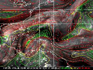 Météo tropicale : Carte des vents de cisaillement.