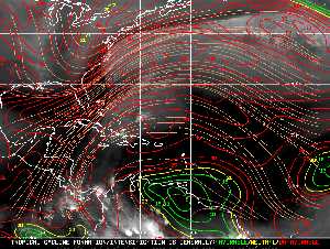 Météo tropicale : Carte des vents de cisaillement.