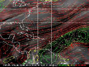 Météo tropicale : Carte des vents de cisaillement.