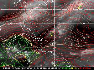 Météo tropicale : Carte des vents de cisaillement.