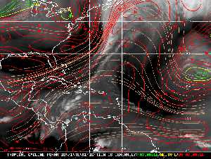 Météo tropicale : Carte des vents de cisaillement.