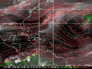 Météo tropicale : Carte des vents de cisaillement.