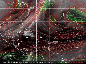 Météo tropicale : Carte des vents de cisaillement.