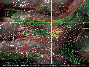 Météo tropicale : Carte des vents de cisaillement.