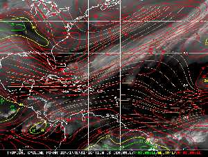 Météo tropicale : Carte des vents de cisaillement.