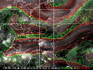 Météo tropicale : Carte des vents de cisaillement.