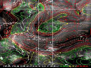 Météo tropicale : Carte des vents de cisaillement.
