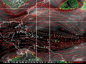 Météo tropicale : Carte des vents de cisaillement.