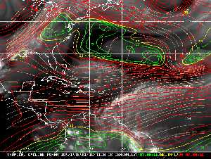 Météo tropicale : Carte des vents de cisaillement.