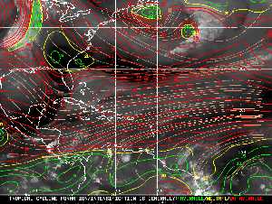 Météo tropicale : Carte des vents de cisaillement.