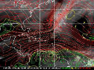 Météo tropicale : Carte des vents de cisaillement.