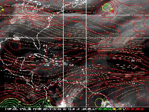 Météo tropicale : Carte des vents de cisaillement.