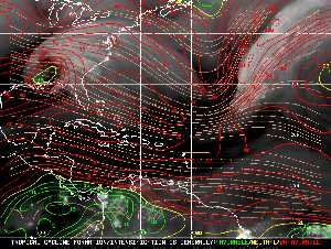 Météo tropicale : Carte des vents de cisaillement.