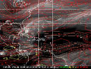 Météo tropicale : Carte des vents de cisaillement.