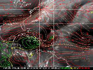 Météo tropicale : Carte des vents de cisaillement.