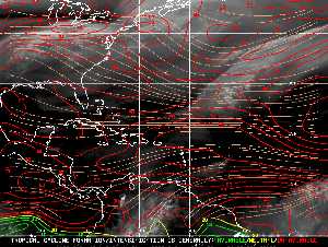 Météo tropicale : Carte des vents de cisaillement.