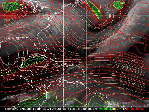 Météo tropicale : Carte des vents de cisaillement.