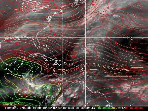 Météo tropicale : Carte des vents de cisaillement.