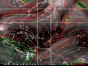 Météo tropicale : Carte des vents de cisaillement.