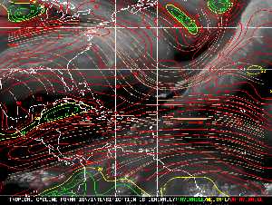 Météo tropicale : Carte des vents de cisaillement.