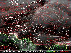 Météo tropicale : Carte des vents de cisaillement.