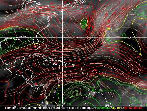 Météo tropicale : Carte des vents de cisaillement.