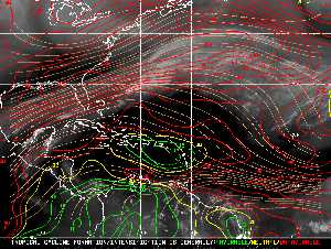 Météo tropicale : Carte des vents de cisaillement.