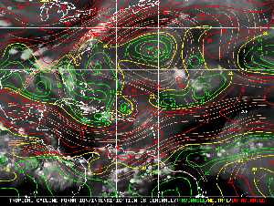 Météo tropicale : Carte des vents de cisaillement.
