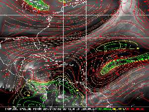 Météo tropicale : Carte des vents de cisaillement.