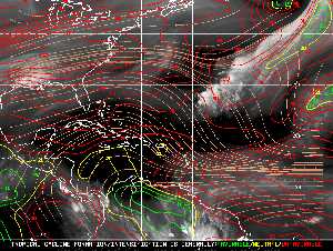 Météo tropicale : Carte des vents de cisaillement.