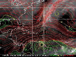 Météo tropicale : Carte des vents de cisaillement.