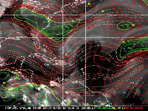 Météo tropicale : Carte des vents de cisaillement.