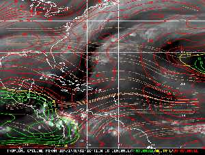 Météo tropicale : Carte des vents de cisaillement.