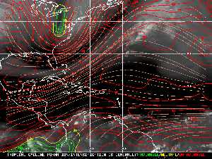 Météo tropicale : Carte des vents de cisaillement.