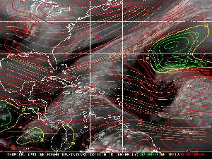 Météo tropicale : Carte des vents de cisaillement.