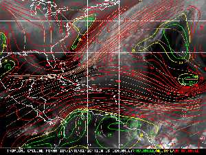 Météo tropicale : Carte des vents de cisaillement.