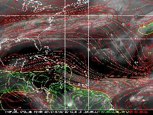 Météo tropicale : Carte des vents de cisaillement.