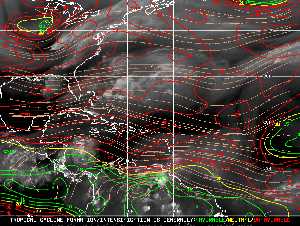 Météo tropicale : Carte des vents de cisaillement.