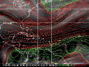 Météo tropicale : Carte des vents de cisaillement.