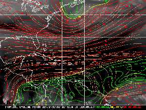 Météo tropicale : Carte des vents de cisaillement.
